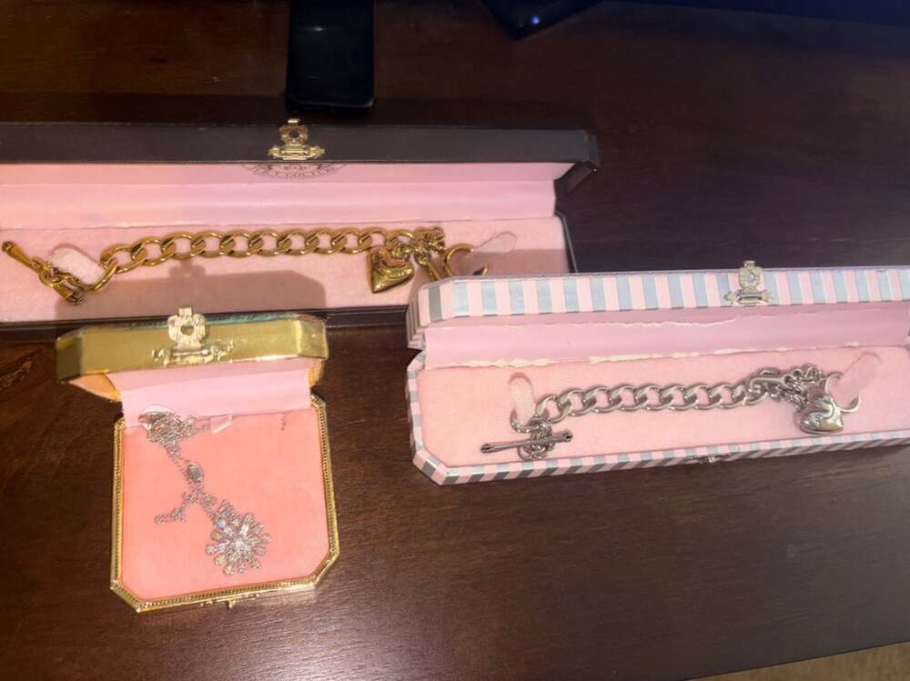Juicy Couture Limited Edition Necklace and Charm Bracelet Lot with Gift Boxes